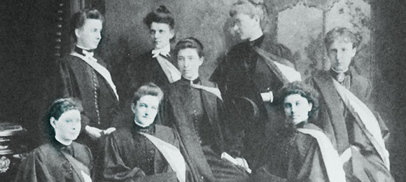 The original eight female McGill graduates.